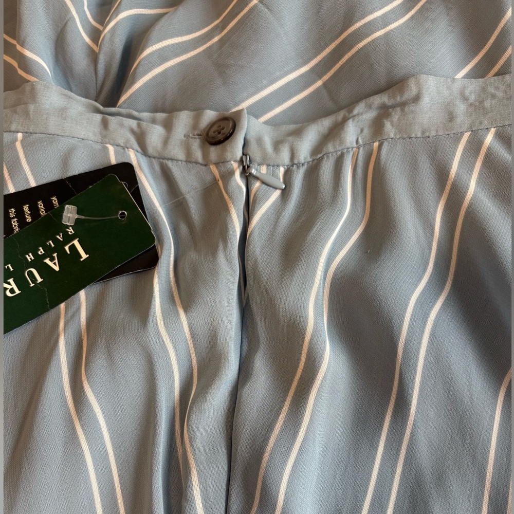 Lauren Ralph Lauren Shelter Island Blue and White A-Line Skirt NWT - Picture 5 of 13